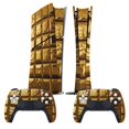 thumbnail image 2 of Skin Sticker for PS5 Slim Standard PS5 Pro Disc Digital Edition Console and Controllers Decals for Playstation 5 (Golden Metallic,PS5 Slim Disc Edition), 2 of 5