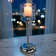 thumbnail image 5 of Sliver Hurricane Candle Holders, 1 Pcs Tall Windproof Candle Holders, Metal Stand for Table Centerpiece, Outdoor Indoor Wedding Party Holiday Decor, Home Dining, Candles Not Included, 5 of 5