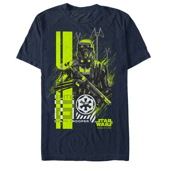 Men's Star Wars Rogue One Death Trooper Battle Stance Graphic Tee Navy Blue X Large