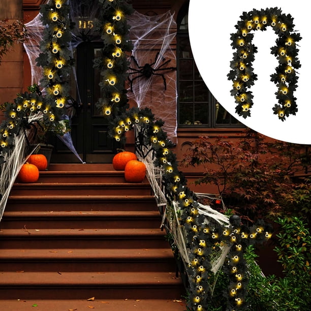 Guirnalda de luces con forma de hoja de arce para decoración de Halloween y Acción de Gracias, 210 cm, LED, para fiestas al aire libre, 1 unidad【F】 Rkxzt