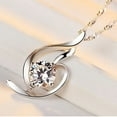 thumbnail image 3 of Women Jewelry White Gold Plated "I Love You"Cubic Zirconia Pendant Necklace, 18", 3 of 7
