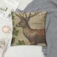 thumbnail image 2 of Qinduosi Vintage Wildlife AnimalsThrow Pillow Covers Squirrel Bear Elk Rabbit with Green Plants Cushion Cover Home Decor Square Linen Pillowcase  Set of  (Animals), 2 of 5