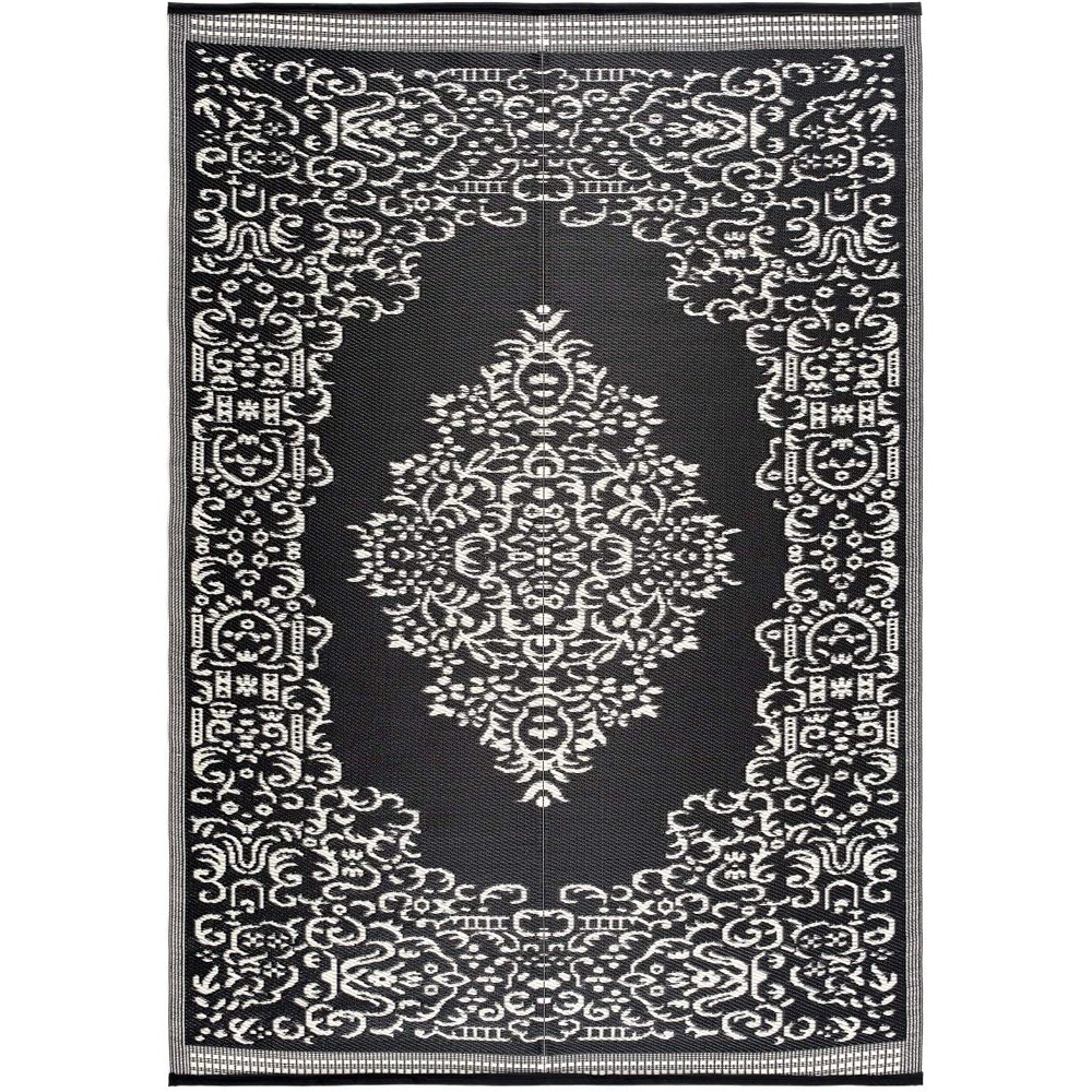 Lightweight Indoor Outdoor Reversible Plastic Area Rug 4x6 Feet