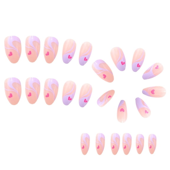 Lovely Pink Artificial Nails Charming Comfortable Wearing for Daily Everyday Wearing Glue Models