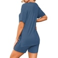 thumbnail image 2 of Weardear Maternity Sets 2 Piece Outfits Drop Shoulder Short Sleeve Split Side Shirts and Biker Shorts Summer Pregnancy Clothes, 2 of 6