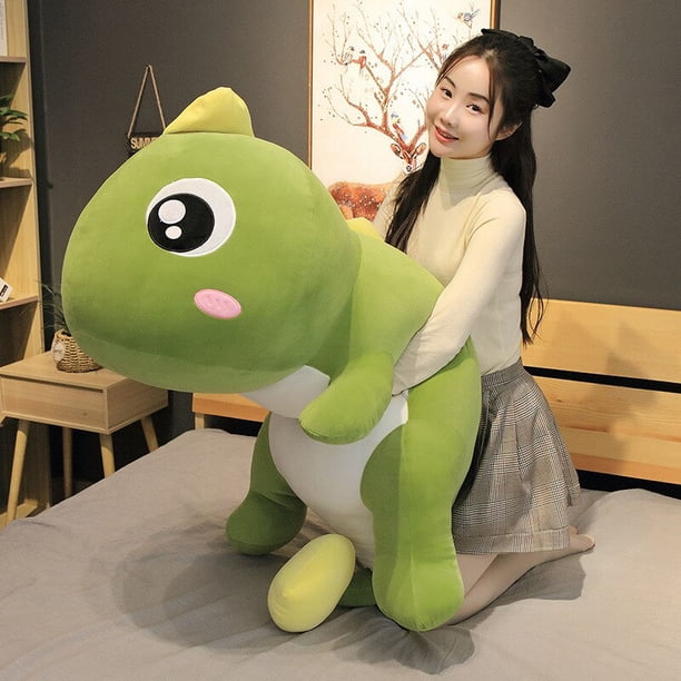 Peluche de dinosaurio de 60/ 85/100 CM de largo para niños, muñeco de peluche de dinosaurio suave, regalo de cumpleañosRosa60cm&CHINA He Qiyong unisex
