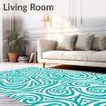thumbnail image 2 of ODIKA 8x10 Machine Washable Non-Slip Area Rug, Seaside Breeze Elegant Surf Flowing Tidal Majesty High Traffic Rug, Blue, 515889, 2 of 7
