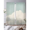 thumbnail image 2 of Blue Grey Cloudy Sky Sheer Curtains for Living Room Bedroom Modern Vintage Nature Scenery Sheer Curtains 96 Inch Long 2 Panels Set Light Filtering Curtain Window Treatments Drapes for Dining Room, 2 of 6