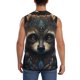 thumbnail image 4 of Balery Tribal Style Raccoon Camisetas sin mangas para hombre, absorbe la humedad y protege contra el mal olor.-Large, 4 of 7