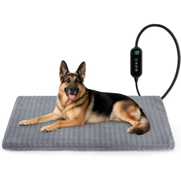 Cat Heating Pad, Waterproof Heated Cat Dog Bed with Adjustable Temperature & Timer, Electric Pet Mat for Indoor Cats Dogs, Chew Resistant Steel Cord(Extra Large : 47"x28" Gray)