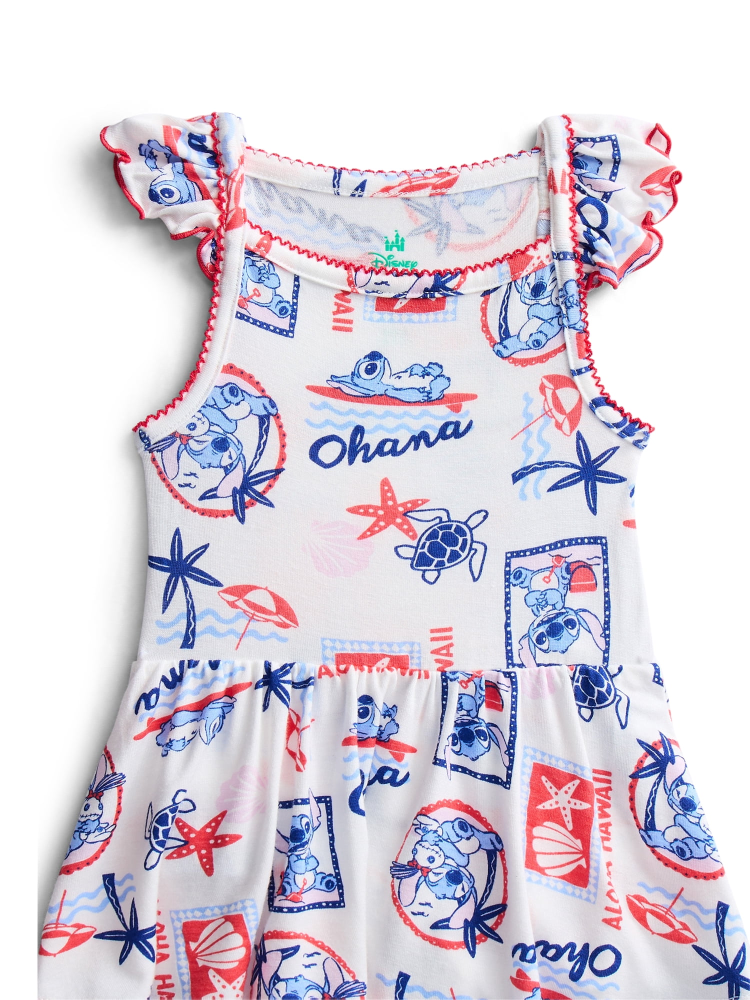 Lilo and Stitch Baby Girls Cute and Comfortable Patriotic Americana Bodysuit Dress Set, 2-Piece, Sizes NB-24M