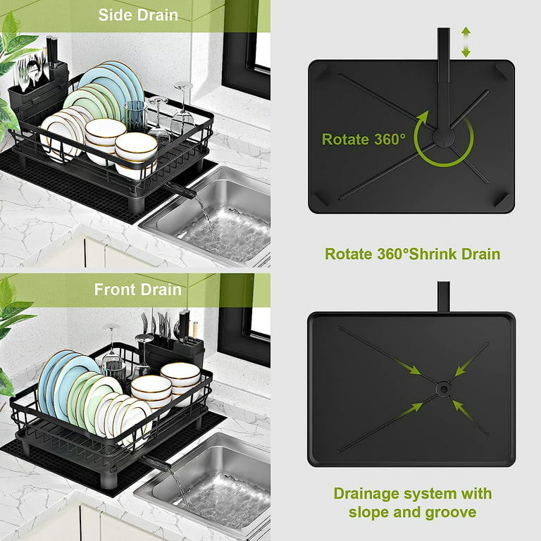 ECO Plastic Dish Drainer With Drip Tray Utensil Holder,draining Board, Dish  Rack 
