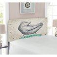thumbnail image 2 of Yoga Headboard, Contemporary Illustration of Meditating Bear on Vintage Background Calm Life, Upholstered Decorative Metal Bed Headboard with Memory Foam, Twin Size, Cream Black Green, by Ambesonne, 2 of 4