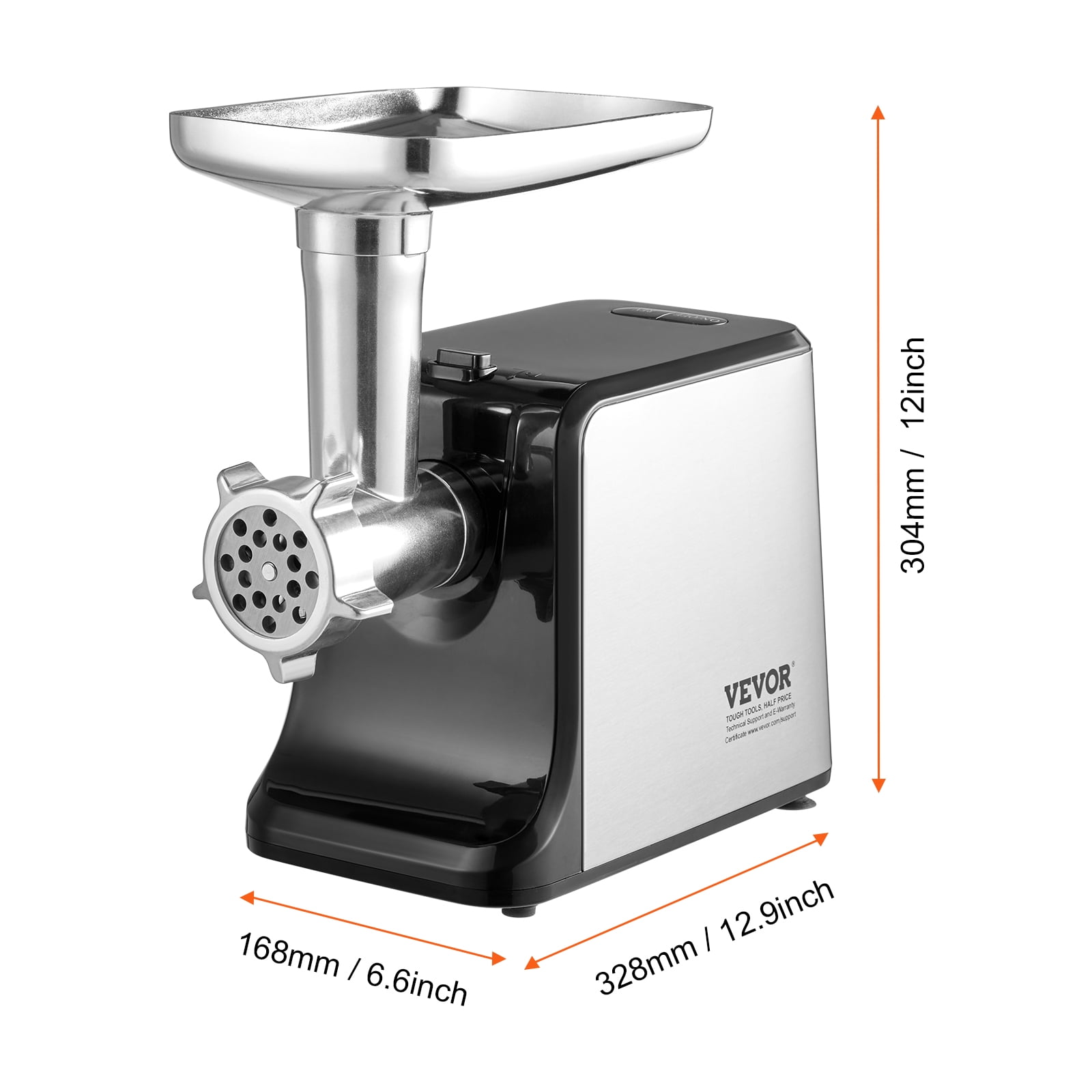 VEVOR Meat Grinder, 3 Lbs/Min Capacity Electric Meat Grinders with Blade, Grinding Plate, Sausage Maker, Kubbe Kit, Stainless Steel Meat Mincer for Home Kitchen