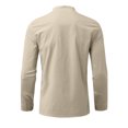 thumbnail image 6 of Kizanda Men Half Button Work Shirt with Chest Pockets Pullover Lightweight Stand Collar Work Comfy Office Shirt Long Sleeve Fall Winter Business Casual Top for Men XL, 6 of 9