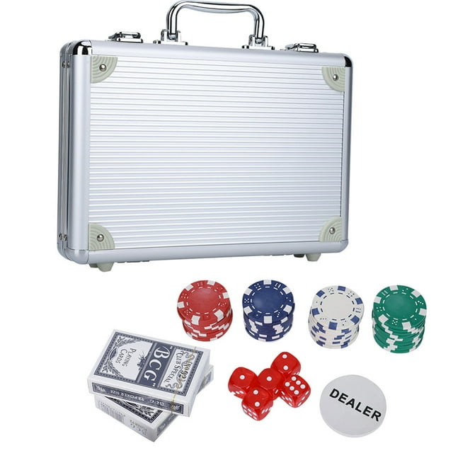 Portable Aluminum Case Poker Chips, Poker Chips Set, for Theme Party Kids Adults