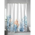 thumbnail image 5 of Shower Curtain Ocean Coral Shower Curtains for Bathroom, Waterproof Polyester Shower Curtain Set with Hooks, Standard Size 66" x 72" Blue Starfish, 5 of 6