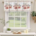 thumbnail image 2 of Fall Pumpkins Curtain Valances for Windows, Kitchen Valance Window Treatments Panel 2 Pack, Thanksgiving Autumn Flower Leaf Plant Rod Pocket Short Curtains for Bathroom Bedroom 42 x 12 Inch, 2 of 8