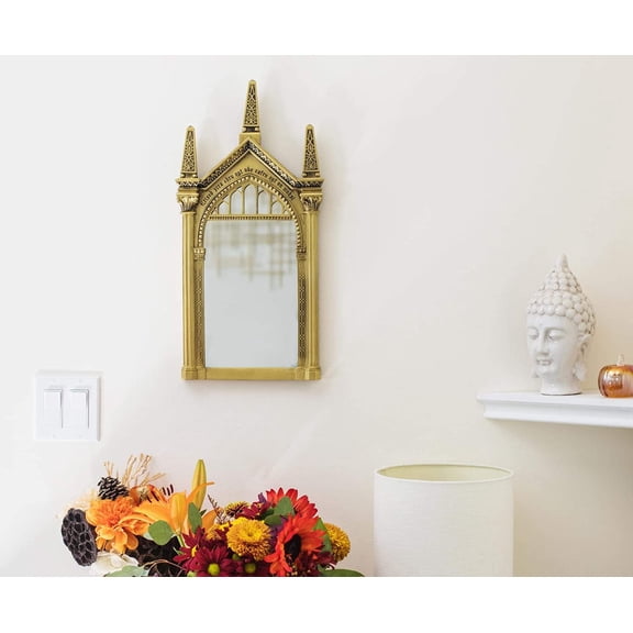 Wizard-Themed Wall Mirror 25 x 10 Inch Hanging Decorative Accent Stylish Home Decor for Entryway Bedroom Living Room