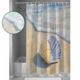thumbnail image 3 of Extra Long Shower Curtain 72x84 Inch, Coastal Shell Shower Curtain Waterproof Bathroom Decor Blue Yellow Summer Beach Nautical Ocean Fabric Bath Curtain Set Accessories with Hooks, 3 of 6