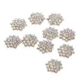 thumbnail image 4 of AMLESO 10 Pcs Boutons Flatback Fleur Strass Mariage Perle Diamant Flat Back Boutons F, 4 of 8