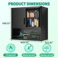 thumbnail image 2 of IKIMI 30" H Wall Mounted Metal Garage Cabinet with Lockable Doors and Open Shelf, Black, 2 of 9
