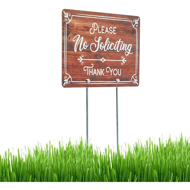 Please No Soliciting Funny Yard Sign with Stakes for Home Outdoor Garden Door, Brown, x in. Please No Soliciting Funny Yard Sign with Stakes for Home Outdoor Garden Door, Brown, x in.