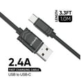 thumbnail image 4 of Heavy Duty Ultra Fast Charging 2.4A Type-C to USB Cable for Samsung Galaxy A13, A03s, A02s - 3.3 Feet - Black, 4 of 7