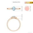 thumbnail image 4 of ANGARA Natural Solitaire Oval Aquamarine Split Shank Ring with Trio Diamonds in 14K Rose Gold for Women (Size-6x4mm) | March Birthstone, Anniversary, Jewelry Gift for Women | Natural Aquamarine Ring, 4 of 8
