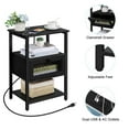 thumbnail image 2 of Oumilen Adult Modern Nightstand with Charging Station, Black, 2 of 5