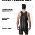 thumbnail image 3 of Exxact Sports Patriot Men's Wrestling Singlet, High-Performance Powerlifting Singlet, Wrestling Singlets for Men (AS, Black), 3 of 7