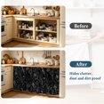 thumbnail image 4 of Black Spring Floral Cabinet Curtain 35"Wx35"L, Dustproof Under Sink Skirt with Self Adhesive Tape, Vintage Botanical Watercolor Cabinet Curtain Cover for Kitchen Sink, Bathroom Vanity, Laundry Room, 4 of 9