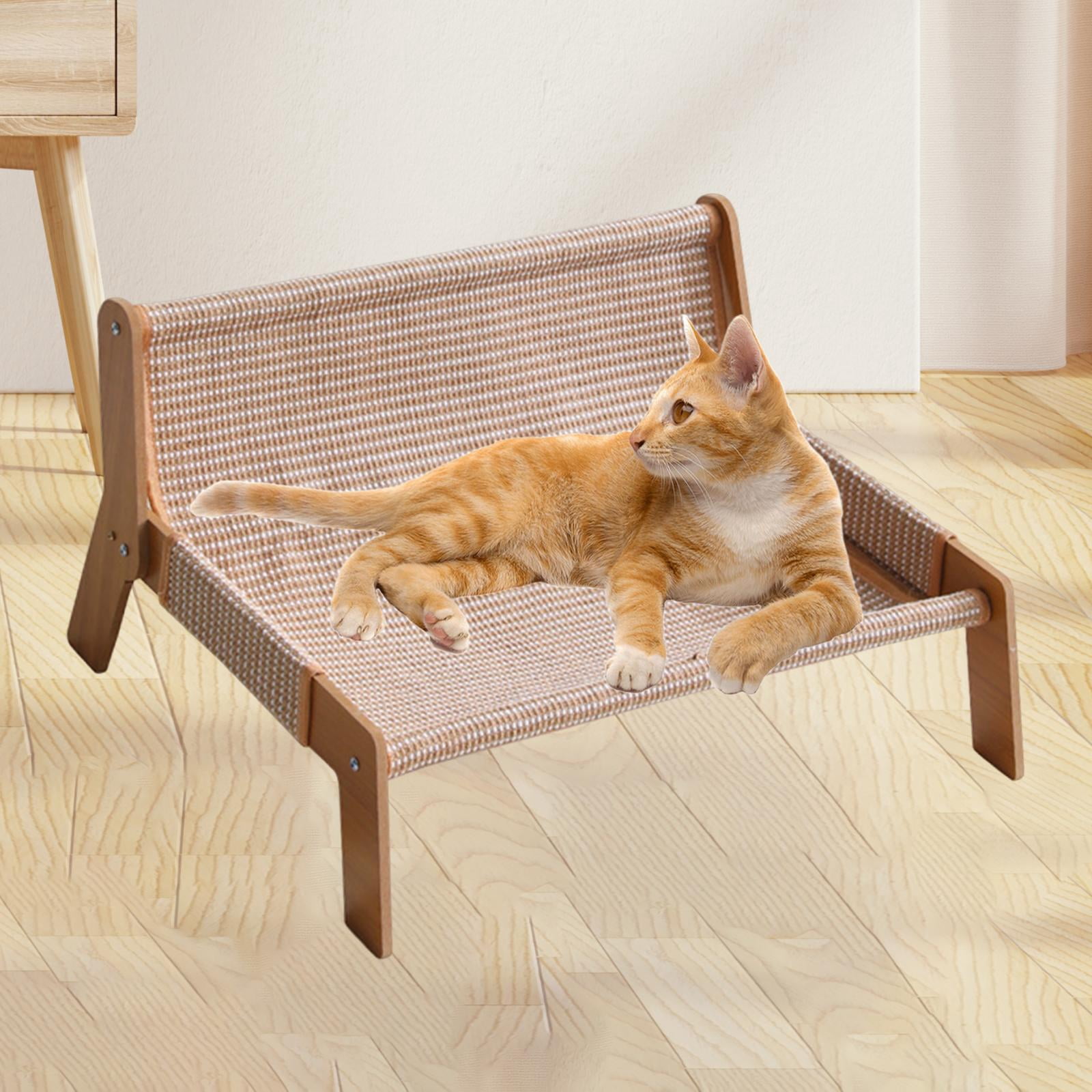 EHJRE 2-in-1 Cat Scratching Post, Lounger, Couch, Furniture Protector, Accessories for Cats to Sleep And Play, Comfortable, 52 X 44 X 29 Cm, Kitten Toy Jute Cloth Cushion