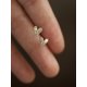 thumbnail image 1 of Pendientes de plata de ley 925 con microincrustaciones de cristal japonés, chapado en estrella de cuatro puntas, pendientes de oro de 14 k para mujer, joyería pequeña y bonita para banquetes Tan Jianjun unisex, 1 of 2