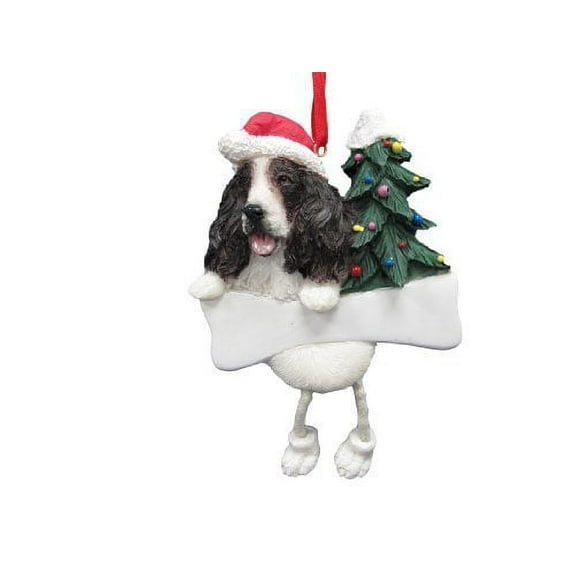 Springer Spaniel Ornament "Dangling Legs" Hand Painted and Easily Personalized