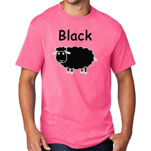 Men's Black Sheep of the Family T-shirt, Large Neon Pink - TALL