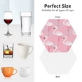 thumbnail image 6 of Pofeuu Pink Flamingo Print Coasters for Drinks, 4Pack PU Leather Coasters, Bar Drink Coasters for Tabletop Protection, Furniture from Damage-Hexagon, 6 of 6