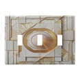 thumbnail image 2 of 2 Gang Light Switch Cover Plate Abstract White Geometric Wall Plate Decorate Electrical Outlet Cover Plates 4.56”x4.48”, 2 of 8