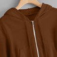 thumbnail image 5 of Women Cropped Zip Up Hoodie Long Sleeve Y2K Trendy Jacket Casual Cute Top Sweatshirt 2025 Fall Clothes for School Brown, 5 of 5