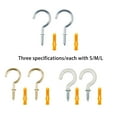 thumbnail image 3 of Cup Sheep Eye Shouldered Hook Screws Self-tapping Croissant Various Multipurpose Hooking Metal Ceiling Plated Fastening Spiral Hook Window DIY Silver M, 3 of 9