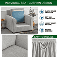 thumbnail image 7 of 2 Piece Chair Covers Stretch Chair Slipcovers with Arms Jacquard Armchair Covers Sofa Couch Cover Thick Anti Slip Furniture Protector for Living Room, 7 of 7