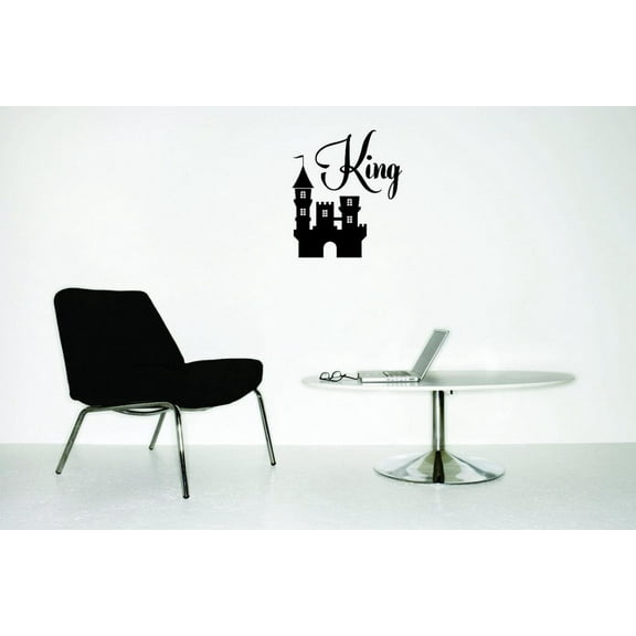 Custom Wall Decal Sticker - King Queen Fairy Tale Castle Prince Princess Love Home Decor Picture Art 10x20 Inches