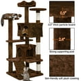 thumbnail image 4 of Alden Design 54.5" H Double Condo Cat Tree with Scratching Post Tower, Brown, 4 of 10