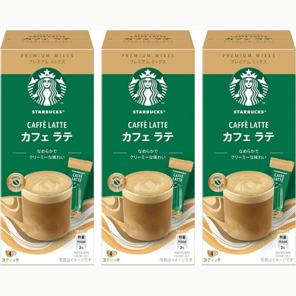 Starbucks Premium Mix Cafe Latte Sticks 4P×3 Boxes – Made in JAPAN - Tokyo Sakura Mall
