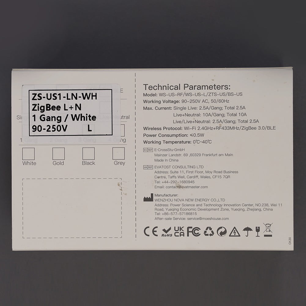 Wireless For zigbee Touch Switch with App Control and Custom Scheduling