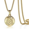 thumbnail image 2 of 18" Round Gold Plated Initial Letter Pendant Necklace Stainless Steel Box Chain, 2 of 8