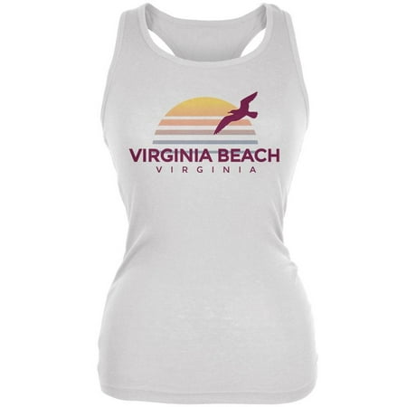 Beach Sun Virginia Beach Virginia Juniors Soft Tank Top White 2XL