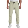 thumbnail image 3 of Hearthz Men's Quick Dry Straight Leg Mens Pants Athletic Workout Ice Silk Trousers Stretchy Men's Joggers with Zipper Pockets Khaki M, 3 of 5
