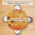 thumbnail image 2 of muroi Round Tablecloth Fitted Cover with Elastic Edged Autumn Leaves Pumpkin Pattern Waterproof Table Cloth for Party Kitchen Dining Indoor Outdoor 36'' - 42'' Diameter, 2 of 6