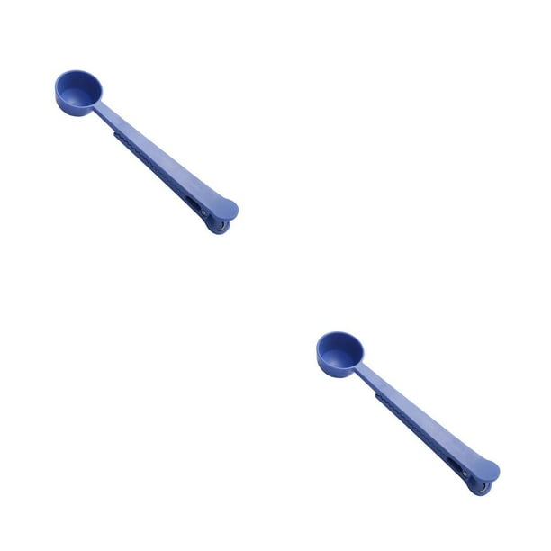 Billuyoard Clip sellador de alimentos 2 en 1, cuchara medidora de café en polvo para cocina, bolsa de plástico, abrazadera lavable, azul para el Type2 NO2
